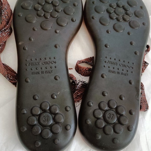 Jimmy Choo Waikiki Jelly Gladiator Tie Sandals Sz 37 - Picture 7 of 12